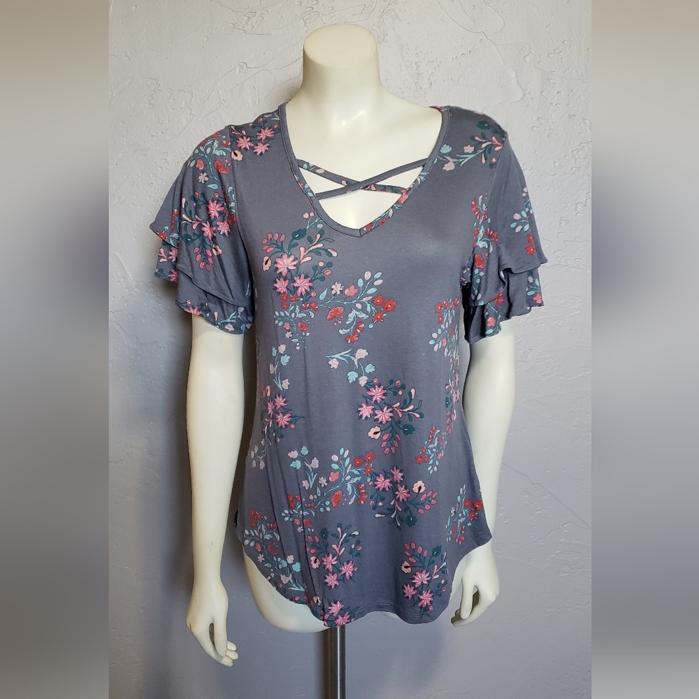 Maurice Floral Gray Women's Top